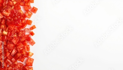 Diced tomatoes arranged on ...