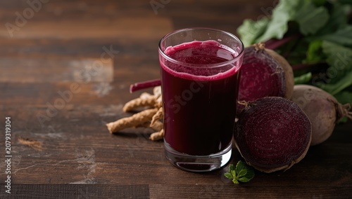 Fresh beet juice in a glass...