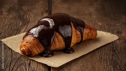 Croissant topped with rich ...
