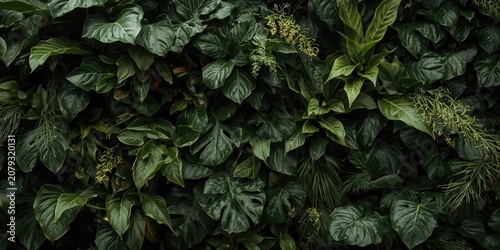 Tropical vertical garden ba...