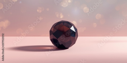Geometric faceted sphere on...