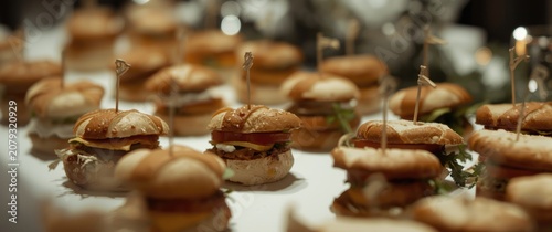 Small sandwiches arranged o...
