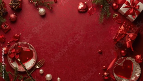 Festive table setting with ...