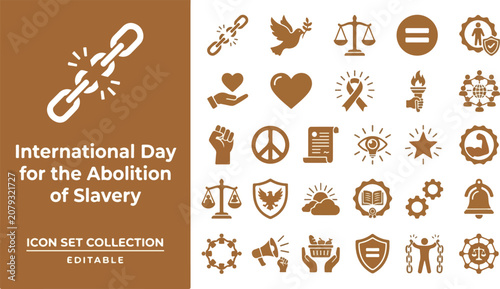 Fotografía Human rights and abolition of slavery icons representing freedom