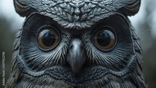 Detailed owl sculpture with...