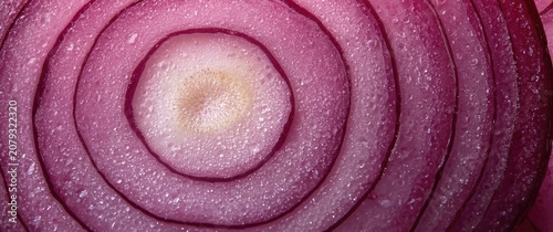 Red onion slices with water...