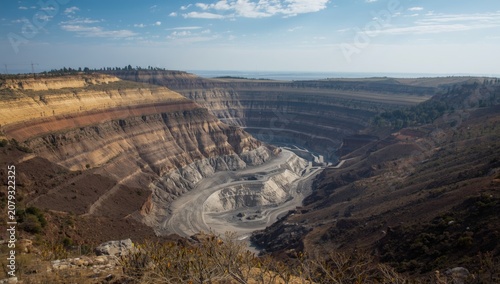 Open-pit mine with layered ...