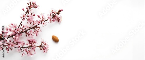 Pink cherry blossom branch ...
