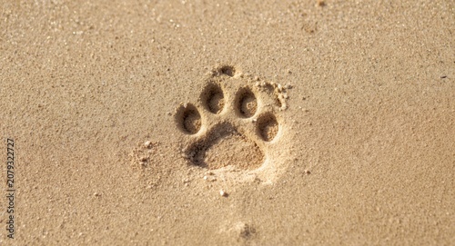 Joyful pet paw print in sof...