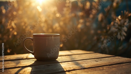 Coffee cup on a wooden tabl...