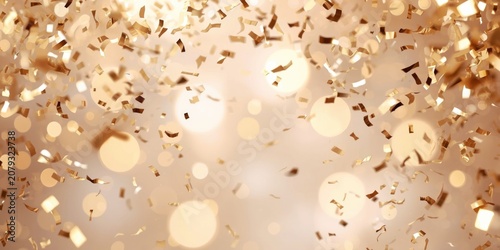 Shimmering golden confetti ...