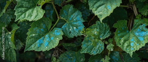 Green leaves with blue spot...