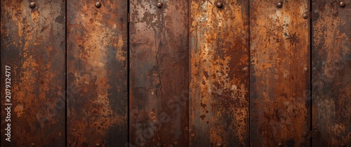 Rusty metal panels with tex...