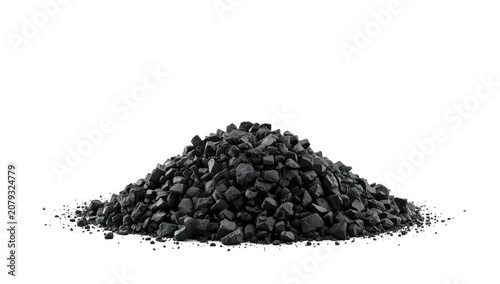 Pile of raw coal chunks iso...