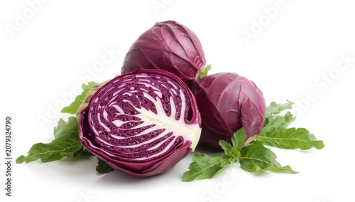 Red cabbage halves with fre...
