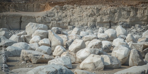 Large white boulders scatte...