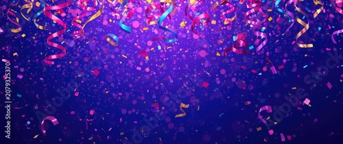 Colorful confetti and strea...