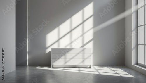 Sleek minimalist space high...