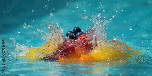 Fruit splashing into a swim...