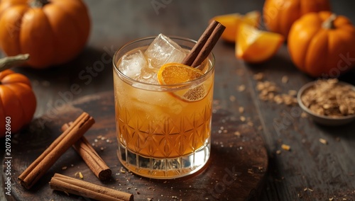 Pumpkin spice cocktail with...
