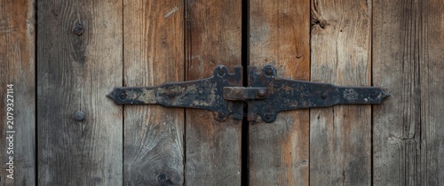 Rustic wooden doors with a ...