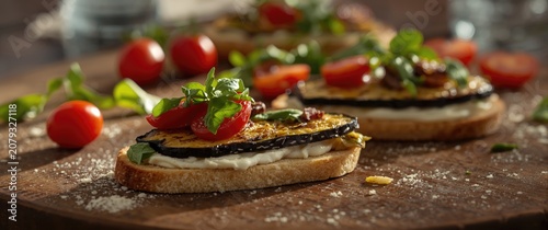 Grilled vegetable bruschett...