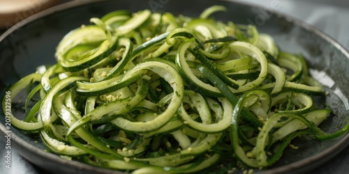 Freshly made zucchini ribbo...