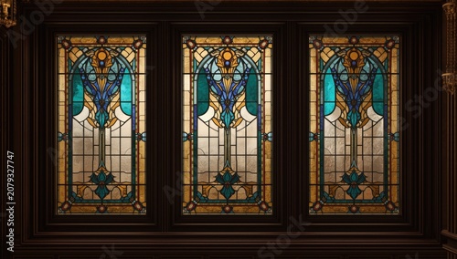Stained glass windows with ...
