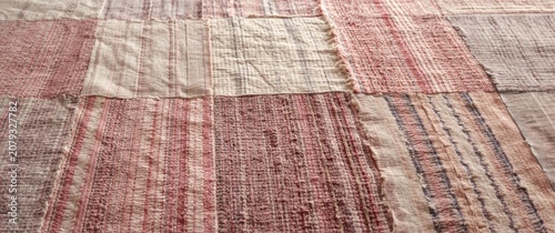 Woven fabric patchwork with...