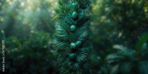 Close-up of green tropical ...
