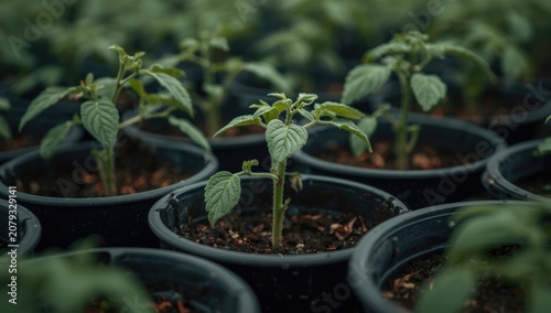Young plants growing in bla...