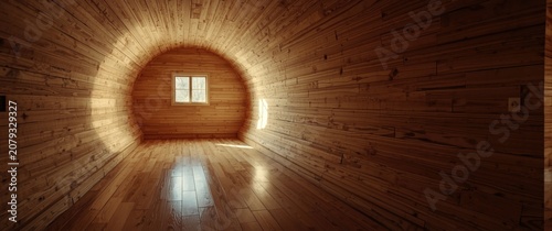Wooden tunnel interior show...