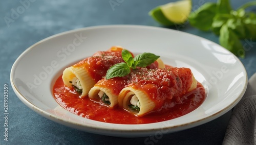 Cannelloni pasta with tomat...