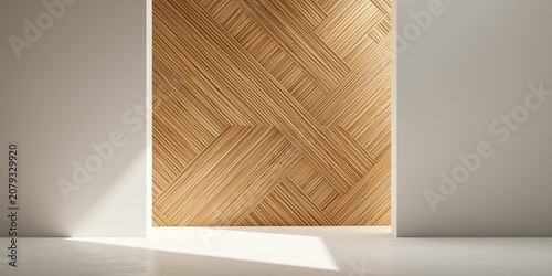Wooden wall with patterned ...