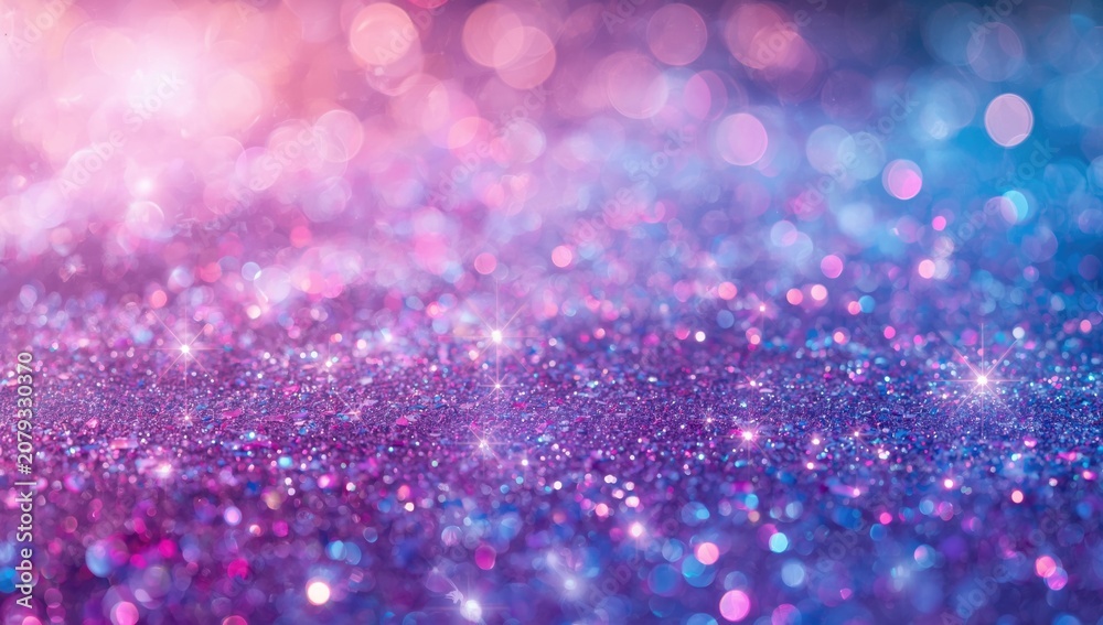 Fototapeta premium Neon gradient glitter backdrop with radiant sparkling lights and an abstract festive theme