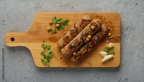 Grilled sausages with musta...