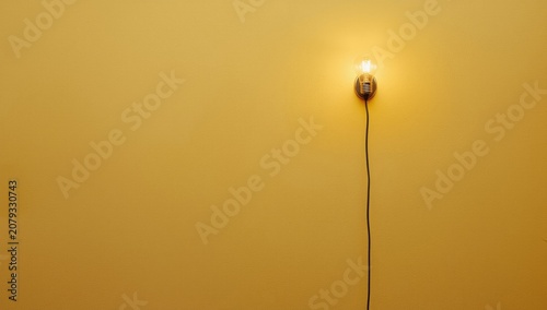 Yellow pastel wall with one...