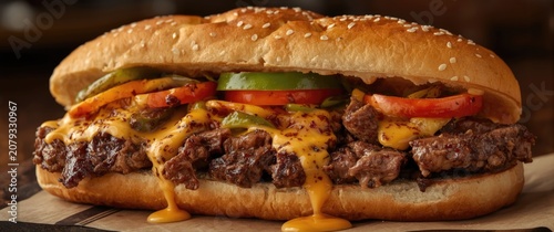 Cheesesteak sandwich with b...