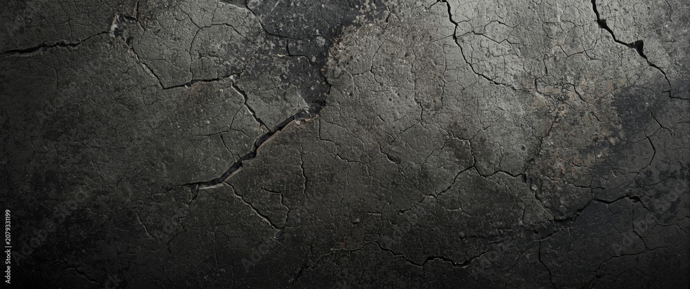 Obraz premium rough cracked smoked concrete surface texture with grunge background