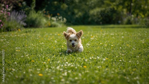 Small pet frolicking throug...