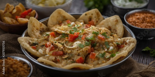Chaat served in a bowl with...
