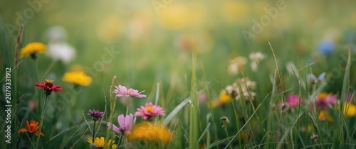 Colorful wildflowers bloomi...