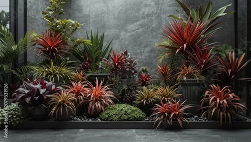 Colorful indoor plants arra...