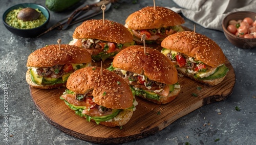 Sesame seed burgers with fr...