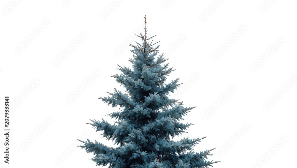 Fototapeta premium Blue fir tree isolated on white background