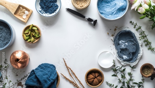 Colorful bowls of paint and...