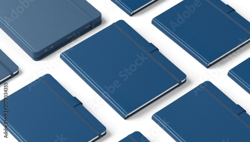 Blue leather notebooks arra...