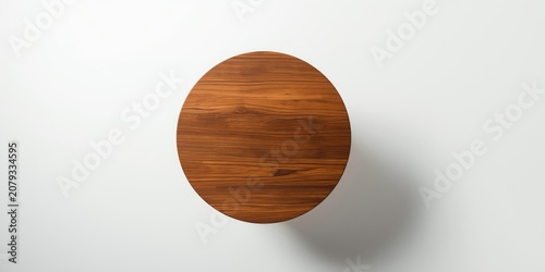 Round wooden table viewed f...