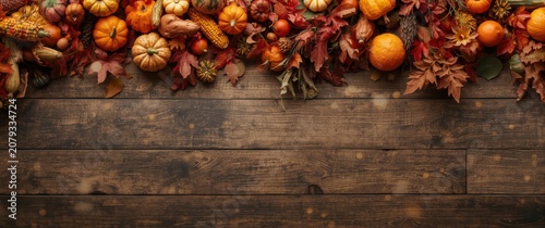 Autumn vegetables and leave...