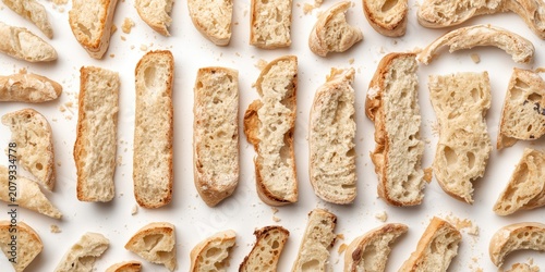 Variety of bread pieces iso...